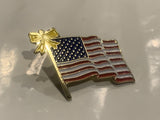 USA Flag Yellow Ribbon Lapel Hat Pin DR