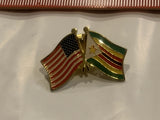 USA Zimbabwe Friendship Flags Lapel Hat Pin BL