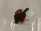 Red Apple Checkmark Lapel Hat Pin DR