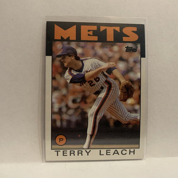 #774 Terry Leach New York Mets 1986 Topps Baseball Card IE