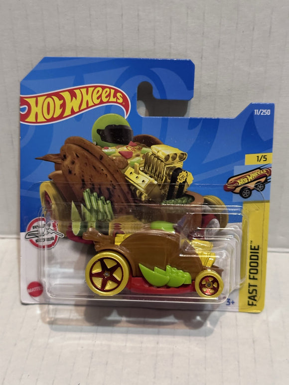 Brown Car-De-Asada Fast Foodie 1/5 11/250 HCT68 2021 Hot Wheels Diecast Car