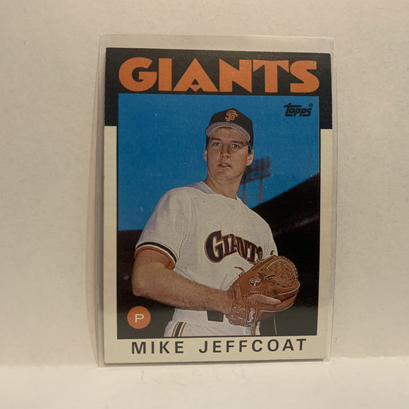 #571 Mike Jeffcoat San Francisco Giants 1986 Topps Baseball Card IE