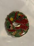 Christmas Wreath  Lapel Hat Pin BM