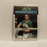 #271 Dave Collins Oakland Athletics 1986 Topps Baseball Card IE