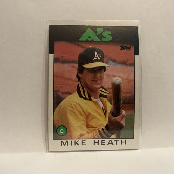 #148 Mike Heath  Oakland Athletics 1986 Topps Baseball Card IE