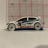 White Arctic Racer '12 Ford Fiesta ©2011 Hot Wheels Diecast Car DL