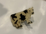 Black & White Holstein Dairy Cow Lapel Hat Pin BM