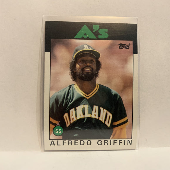 #566 Alfredo Griffin Oakland Athletics 1986 Topps Baseball Card IE