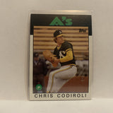 #433 Chris Codiroli Oakland Athletics 1986 Topps Baseball Card IE