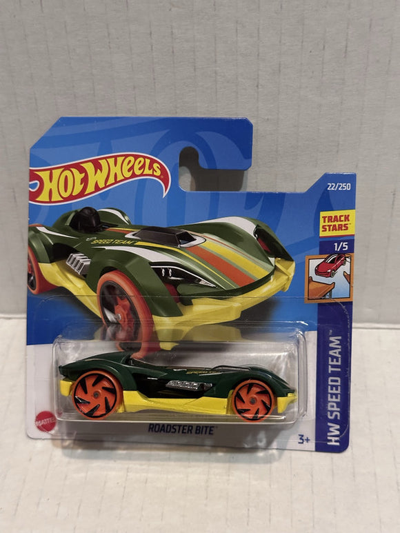 Green Roadster Bite HW Speed Team 1/5 22/250 HCT41 2021 Hot Wheels Diecast Car