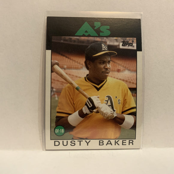 #645 Dusty Baker Oakland Athletics 1986 Topps Baseball Card IE