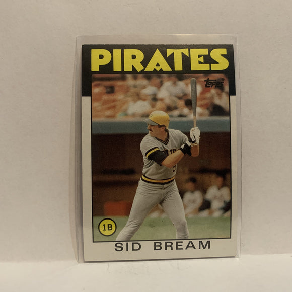 #589 Sid Bream Pittsburgh Pirates 1986 Topps Baseball Card IE