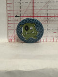 Green Big Eyed Cartoon Monster Button Pinback