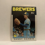 #519 Danny Darwin Milwaukee Brewers 1986 Topps Baseball Card IE