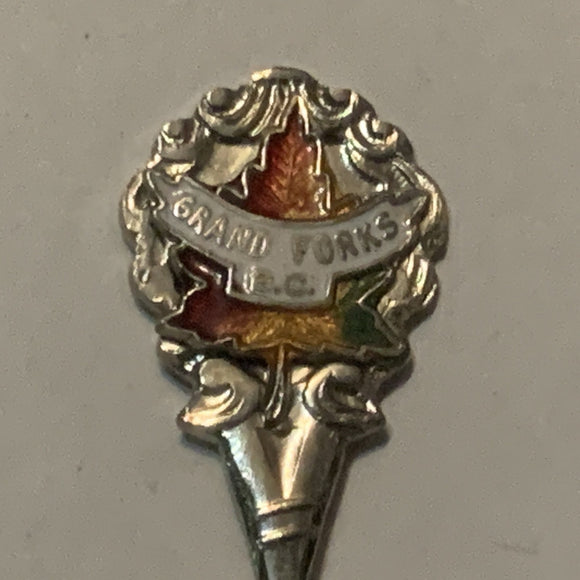 Grand Forks BC Maple Leaf British Columbia Collectable Souvenir Spoon DK