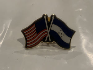 USA Honduras Friendship Flags Lapel Hat Pin DS