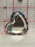 Yellow Ribbon USA Flag Heart Button Pinback