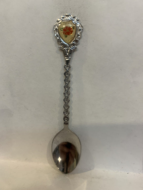 Alberta Wild Rose Flower Souvenir Spoon