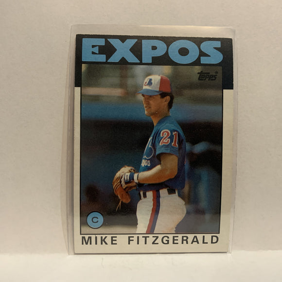 #503 Mike Fitzgerald Montreal Expos 1986 Topps Baseball Card IF
