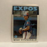 #503 Mike Fitzgerald Montreal Expos 1986 Topps Baseball Card IF