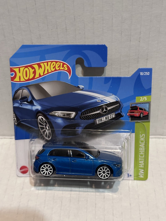 Blue '19 Mercedes-Benz A-Class HW Hatchbacks 2/5 18/250 HCV27 2021 Hot Wheels Diecast Car