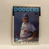 #291 Tom Lasorda Manager Los Angeles Dodgers 1986 Topps Baseball Card IF