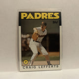 #244 Craig Lefferts San Diego Padres 1986 Topps Baseball Card IF