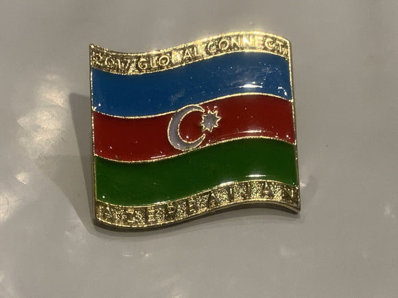 Azerbaijan Flag 2017 Global Connect Lapel Hat Pin DT