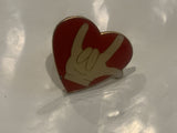 I Love You Hand Signal Heart Lapel Hat Pin DT