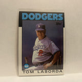 #291 Tom Lasorda Manager Los Angeles Dodgers 1986 Topps Baseball Card IG