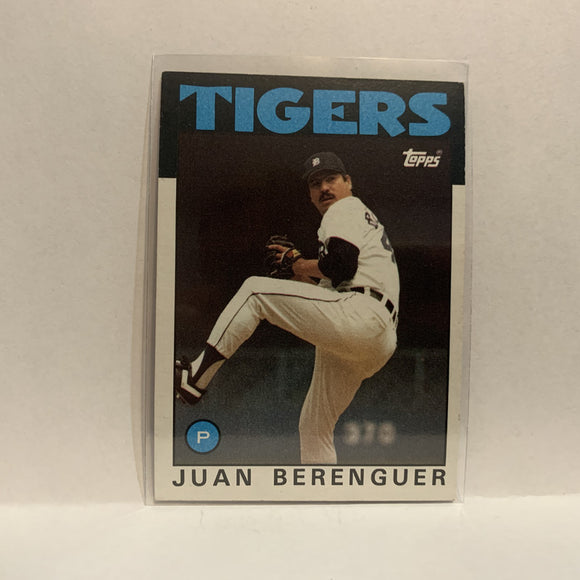 #47 Juan Berenguer Detroit Tigers 1986 Topps Baseball Card IG