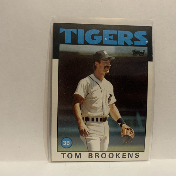#643 Tom Brookens Detroit Tigers 1986 Topps Baseball Card IG