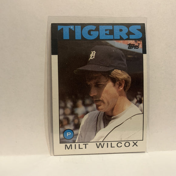 #192 Milt Wilcox Detroit Tigers 1986 Topps Baseball Card IG
