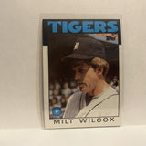 #192 Milt Wilcox Detroit Tigers 1986 Topps Baseball Card IG