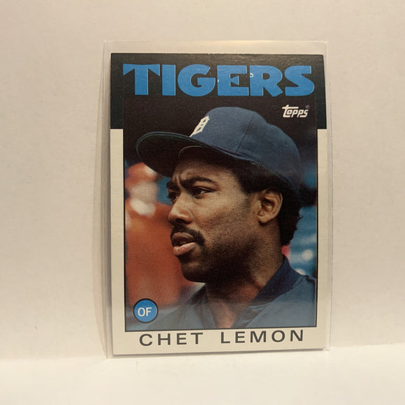 #160 Chet Lemon Detroit Tigers 1986 Topps Baseball Card IG