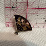 Asian Fan Flower Design  Lapel Pin