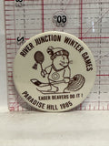 River Junction Winter Games Paradise Hill 1985 Button Pinback
