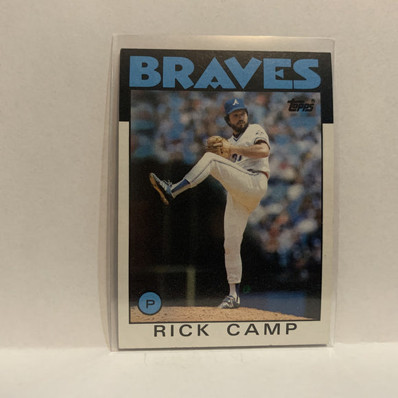 #319 Rick Camp Atlanta Braves 1986 Topps Baseball Card IG