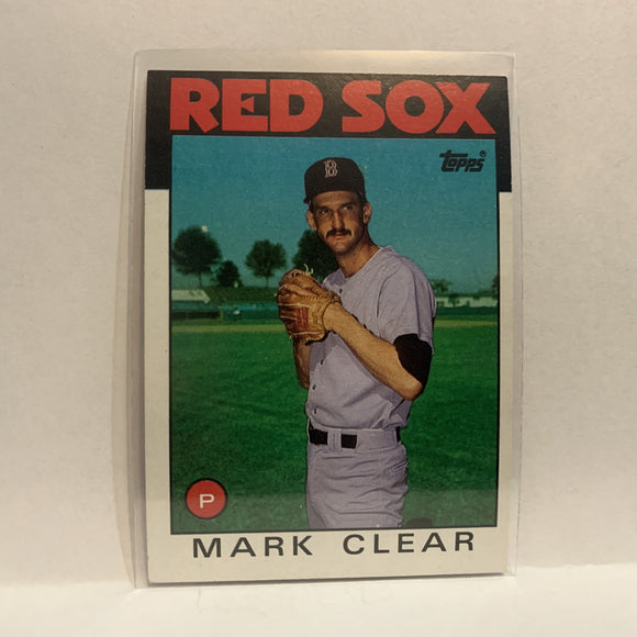#349 Mark Clear Boston Red Sox 1986 Topps Baseball Card IG