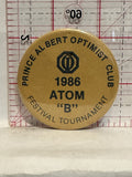 Prince Albert Optimist Club 1986 Atom B Festival Tournament Button Pinback