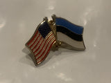 USA Estonia Friendship Flags Lapel Hat Pin DT