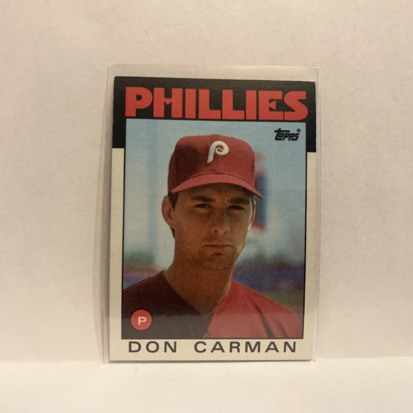 #532 Don Carman Philadelphia Phillies 1986 Topps Baseball Card IH