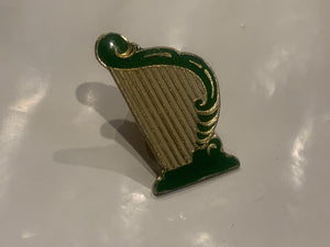 Green Harp Lapel Hat Pin DT
