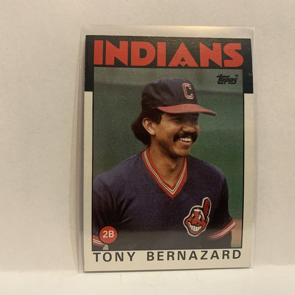#354 Tony Bernazard Cleveland Indians 1986 Topps Baseball Card IH