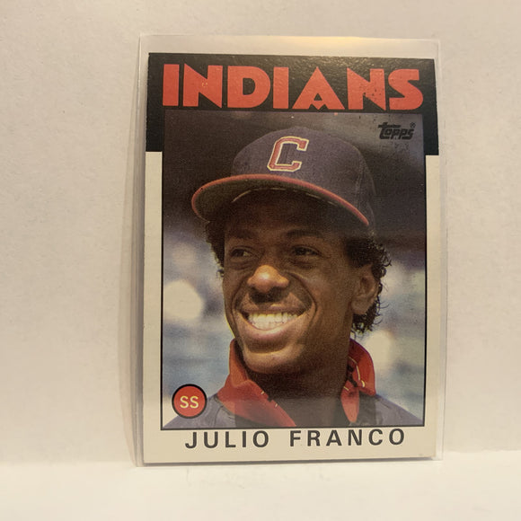 #391 Julio Franco Cleveland Indians 1986 Topps Baseball Card IH