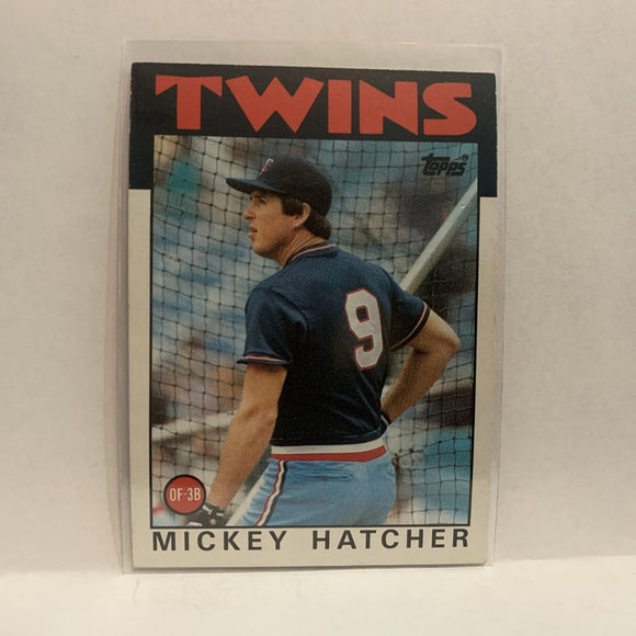 #356 Mickey Hatcher Minnesota Twins 1986 Topps Baseball Card IH
