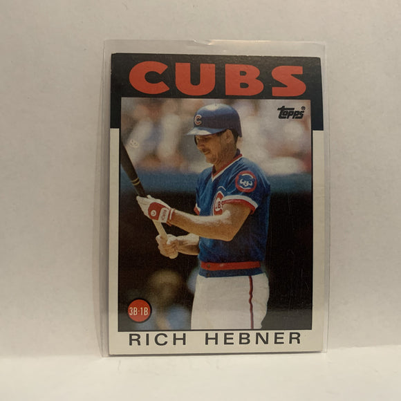 #19 Rich Hebner Chicago Cubs 1986 Topps Baseball Card IH