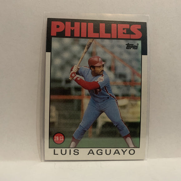 #69 Luis Aguayo Philadelphia Phillies 1986 Topps Baseball Card IH