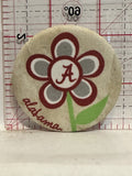 Alabama "A" Flower Button Pinback