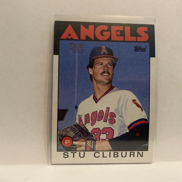 #179 Stu Cliburn Los Angeles Angels 1986 Topps Baseball Card IH